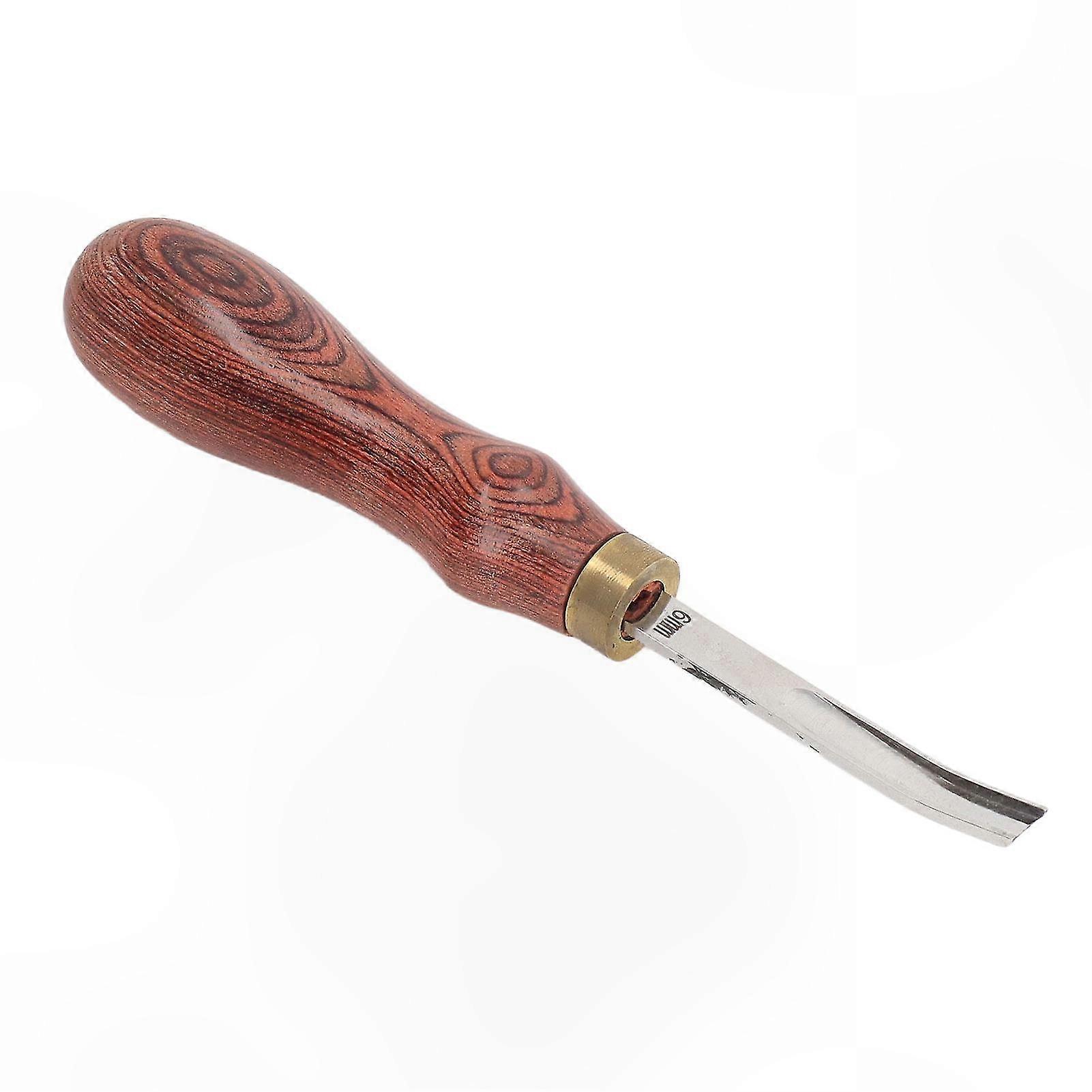 6mm Red Leather Skiver with Wooden Handle for DIY Crafting Portable Lightweight Tool with Incisive Blade for Edge Beveling