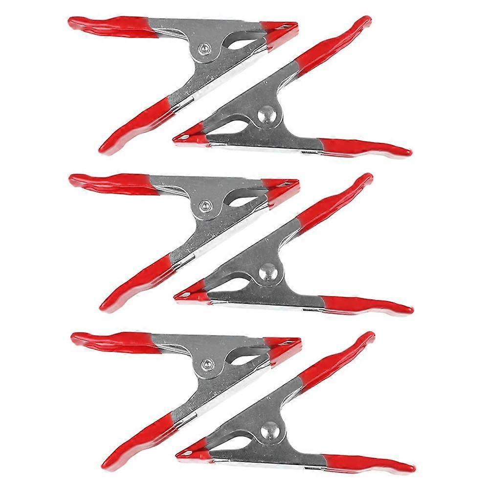 6 PCS Metal Spring Clamps Heavy Duty Tipped Grip Holder for Tarpaulin Tent Backdrop Woodworking Projects