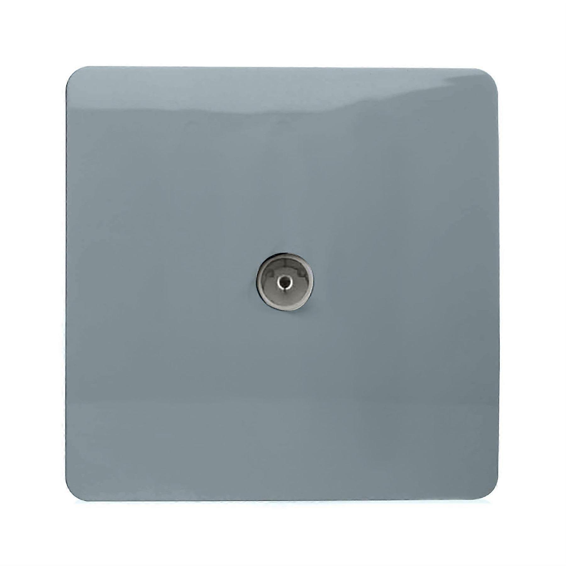 Trendi Artistic Modern Glossy Tactile TV Socket Cool Grey