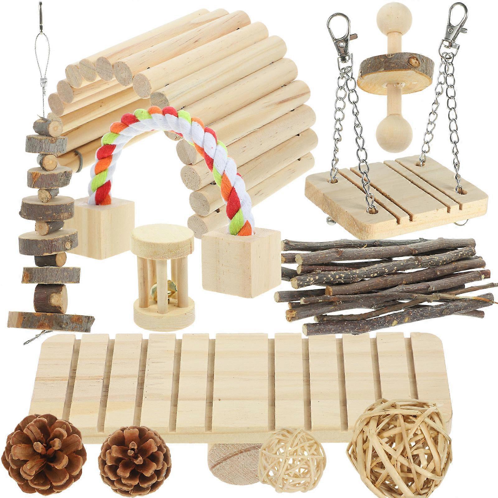 Chew Toys Small Animal Chew Toys for Squirrels Assorted Color Natural Wood Provides Exploration Fun 1 Set