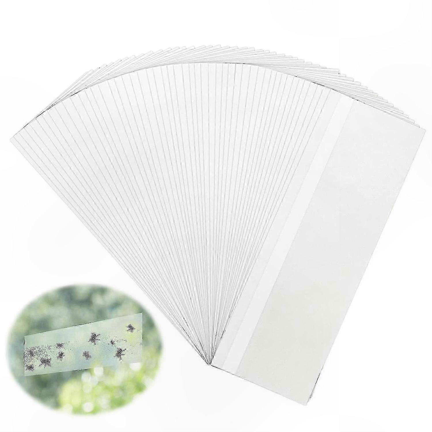 50 Sheets Clear Window Fly Trapper with Adhesive Strips for Non-Pattern Stickers
