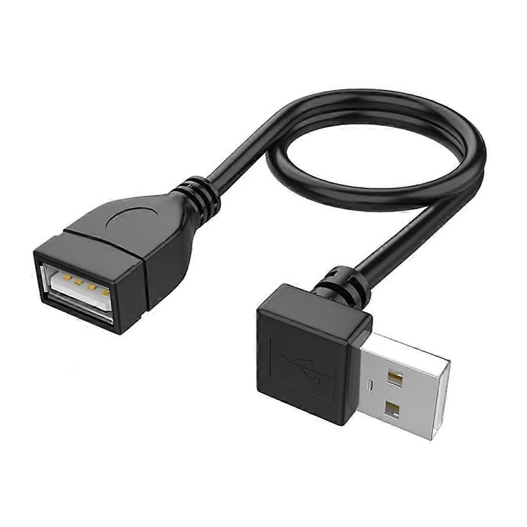 USB 2.0 Cable Male to Female Connection Extension Cord 90 Degree Angled Cord for Laptops Keyboards and USB Drives Bend down