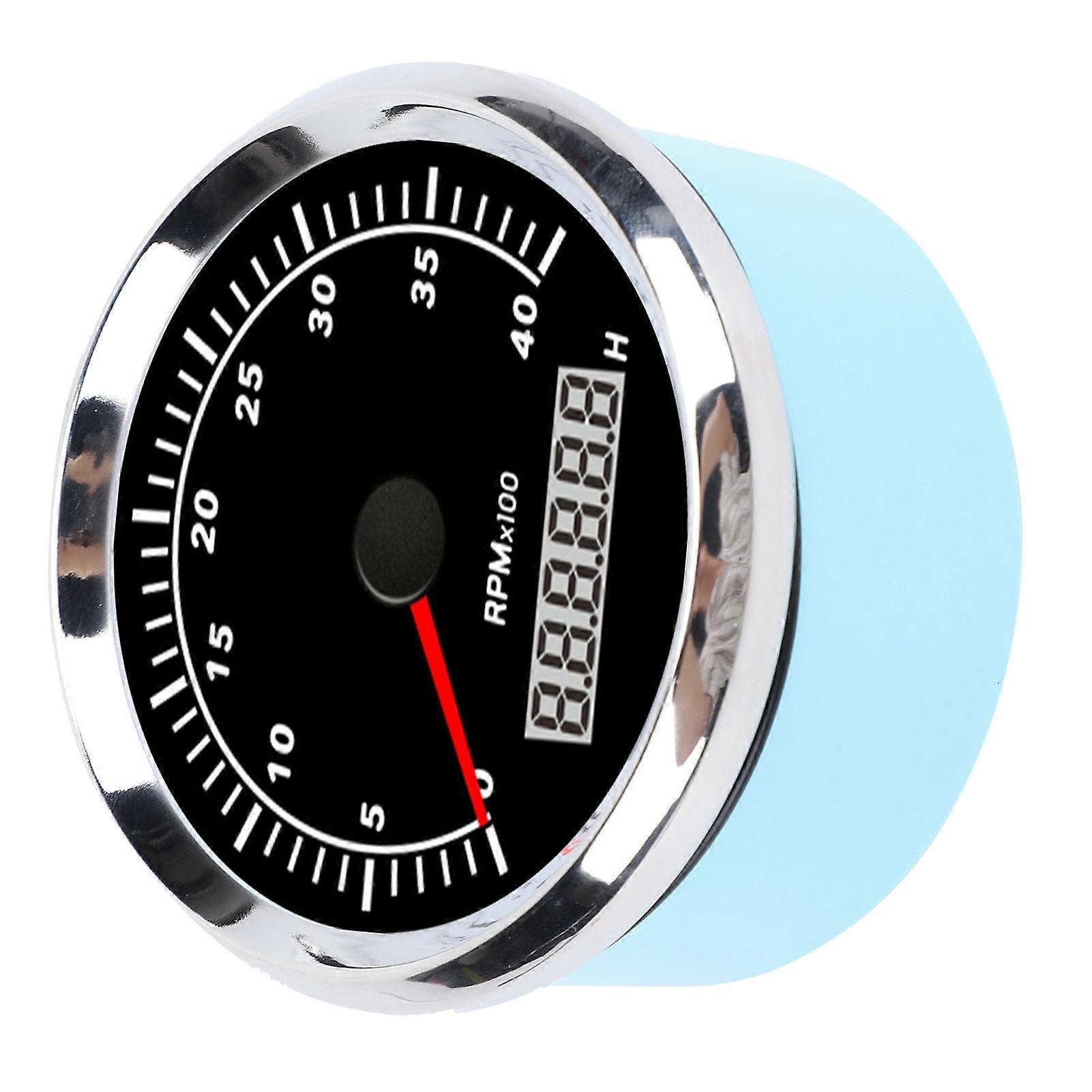 85mm Tachometer Gauge RPM Meter Step Motor LCD Display Black Dial