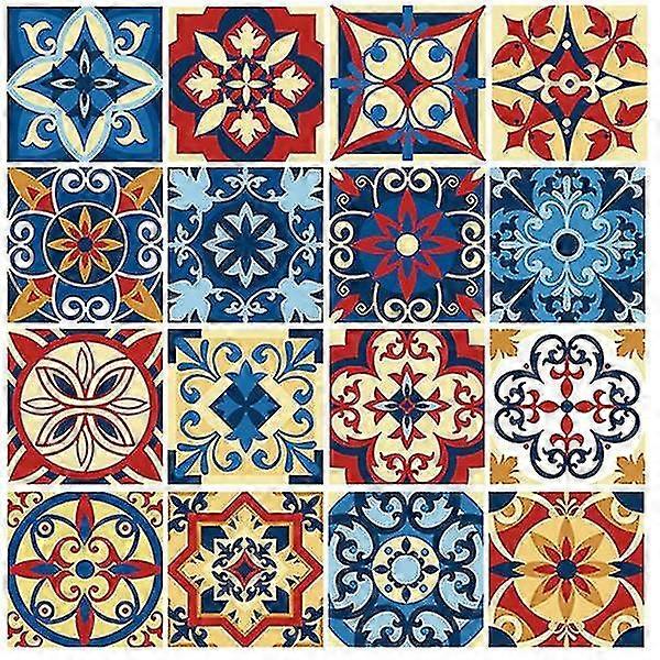 16pcs Mosaic Tile Stickers Simulated Tile Stickers Waterproof Wall ...