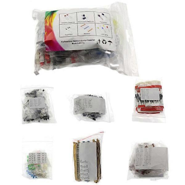 1390-Piece Resistor Set, LED, Diode Crystal, Capacitor, Resistor, Ceramic Chip