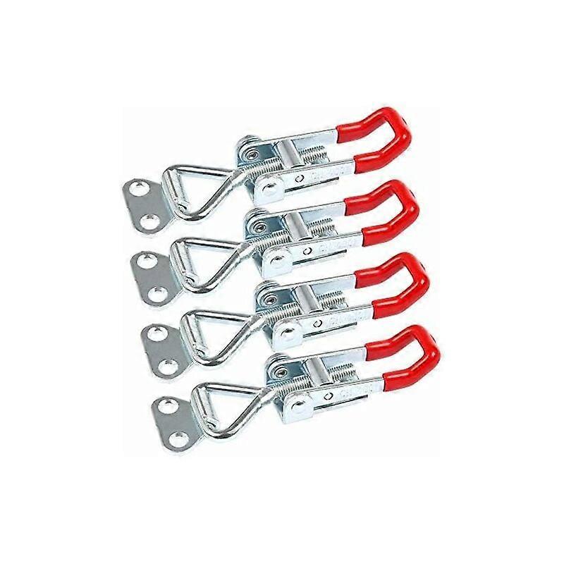 4 Pcs Metal Toggle Latch 4001 Holding Capacity 100 kg / 330 lbs, Adjustable Carpenter's Toggle Clamps for Fixing and Tightening
