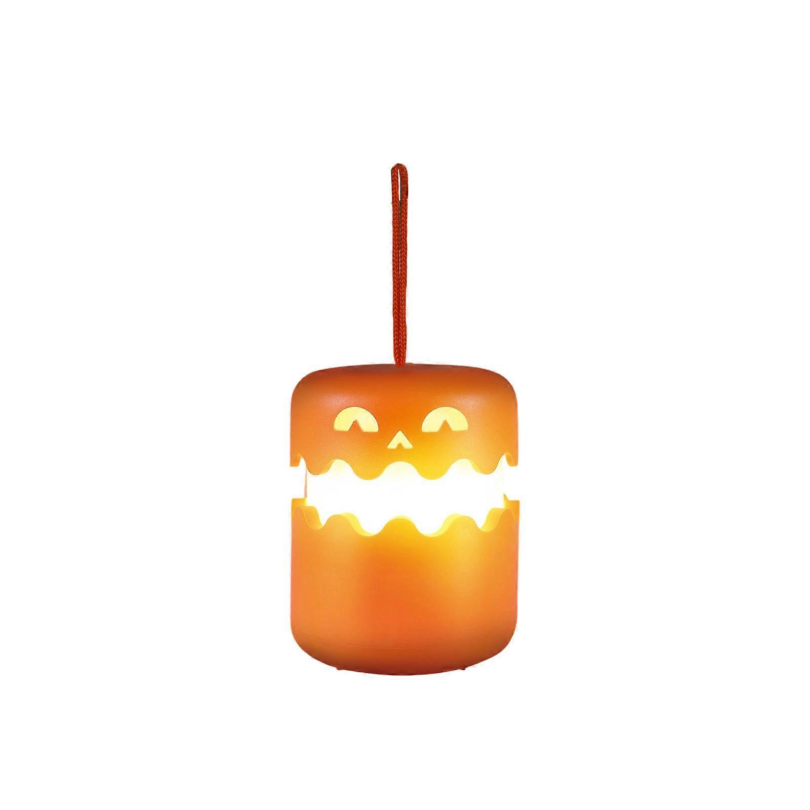 Plastic Halloween Pumpkin Lights Portable LED Light with Adjustable Brightness Plastic Texture for Party Decorations Multicolor