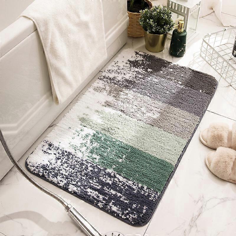 2X Bathroom Mats Non-slip Rug Soft Bathroom Floor Mat For Entrance Green Bath Rug,colorful