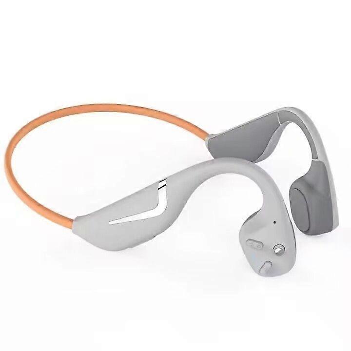 IP67 Waterproof Bone Conduction Bluetooth Earphones Open Ear Design for Sports Running and Cycling(Grey)