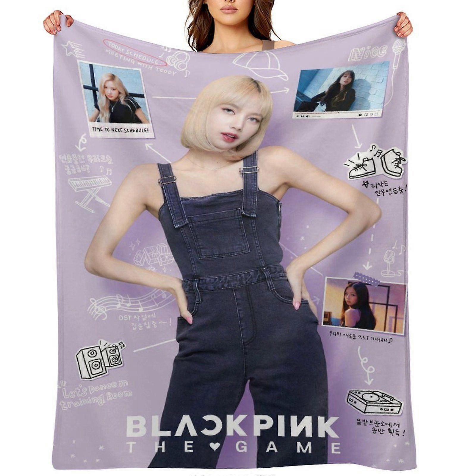 BLACKPINK رمي بطانية هدية ، بطانية من الفانيلا ، مناسبة للرجال والنساء ، مناسبة لجميع الفصول ، بطانية دافئة ، ديكور منزلي (567) 125x100 سم