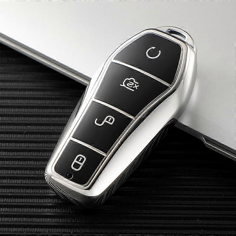 For BYD Qin Plusdmi Atto 3 Han EV Dolphin New Soft TPU Car Key Case Cover 4 Buttons Remote Control Cover Durable Accessories~00916