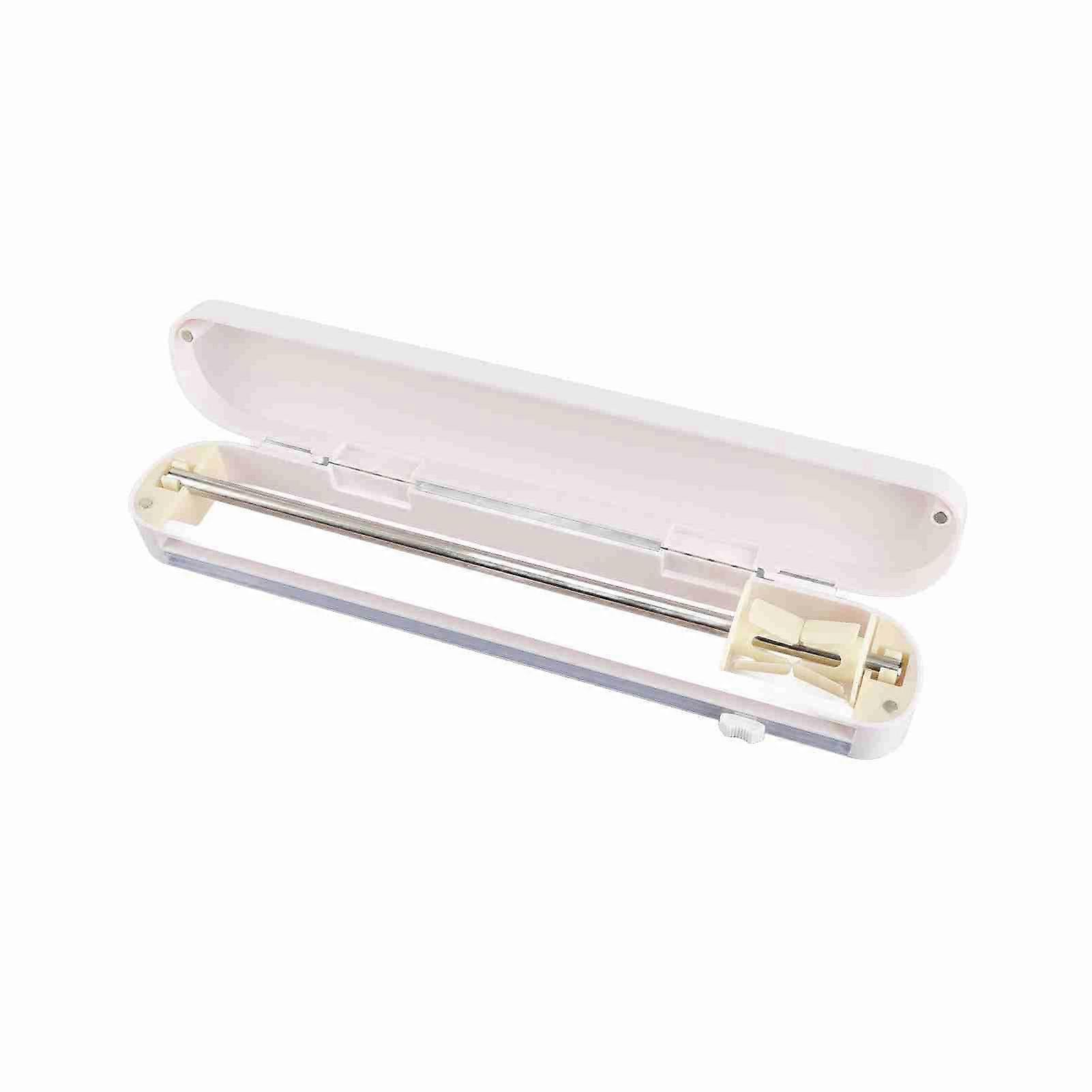 Adjustable Suction Cup Plastic Wrap Cutter Box 37x6x5cm White