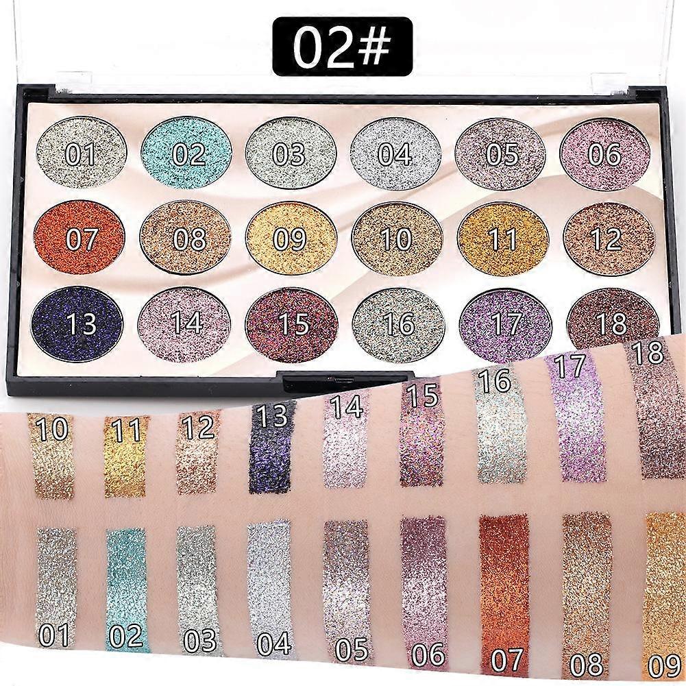 1szt 18 Kolorowe cekiny Glitter Stage Eye Makeup High Gloss Pearlescent Eyeshadow Palette (M2)