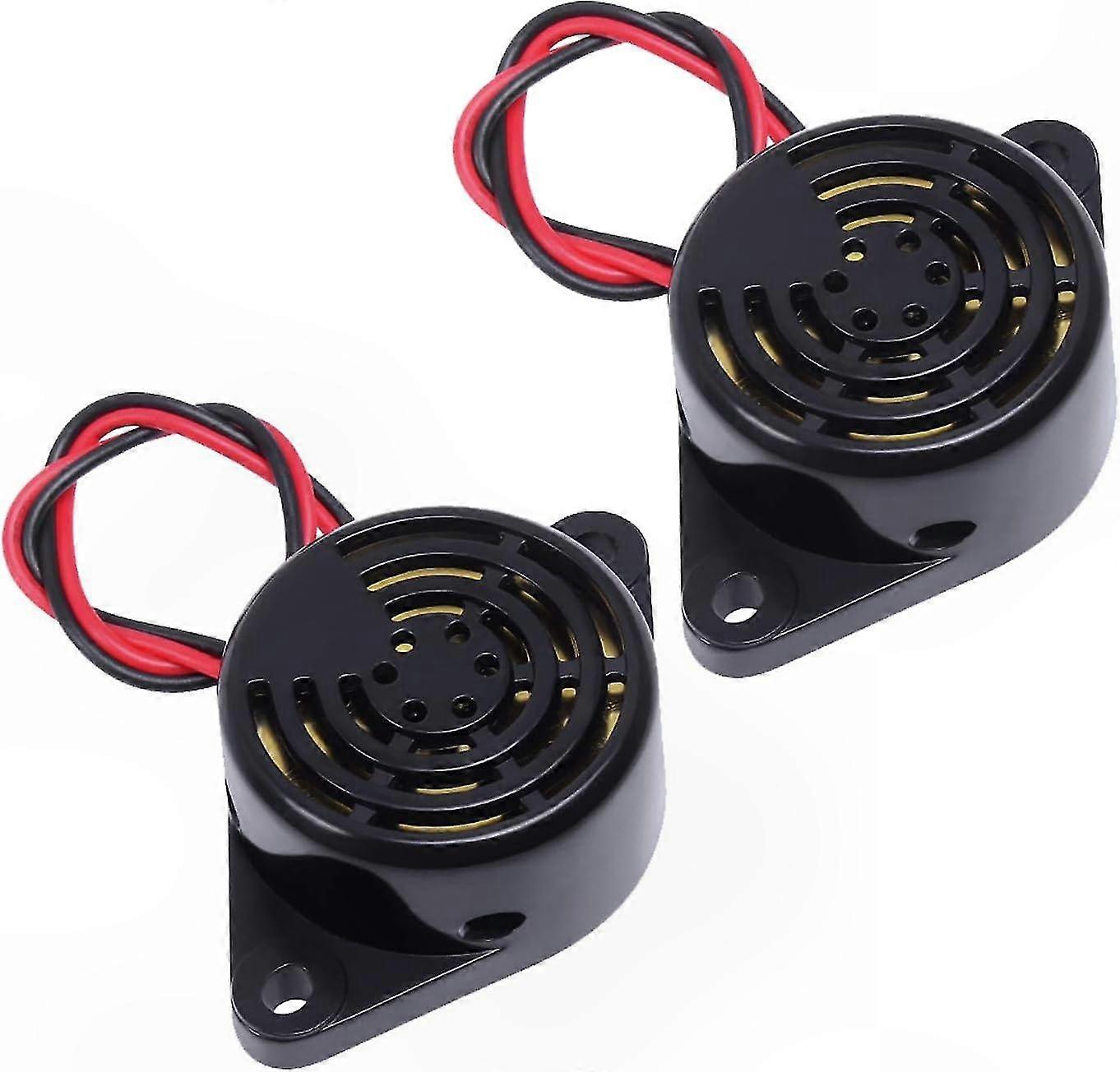 2PCS Active Piezo Buzzer Alarm 3V-24V DC 100dB Continuous Tone Ringer for Electronic Alerts