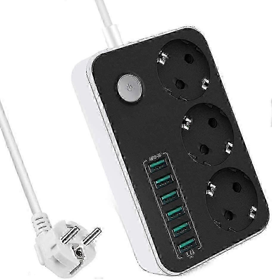 9775265055256Power Strip With 6 Usb Multi-function Sockets, 3 Sockets, Plug Socket With Switch Function f26 2025