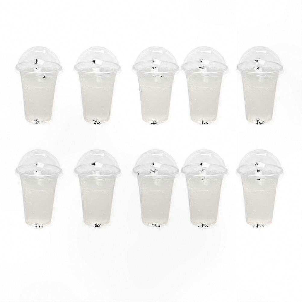 100 Count 500ml Clear Plastic Cups with Dome Lids for Beverages