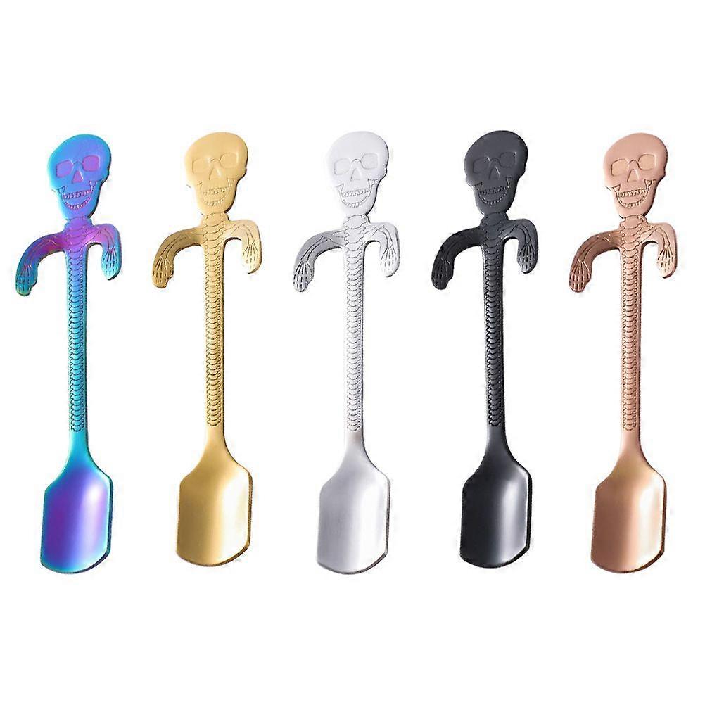 5Pcs 1Set Exquisite Hanging Cup Spoons Odorless Spoons (Colorful)