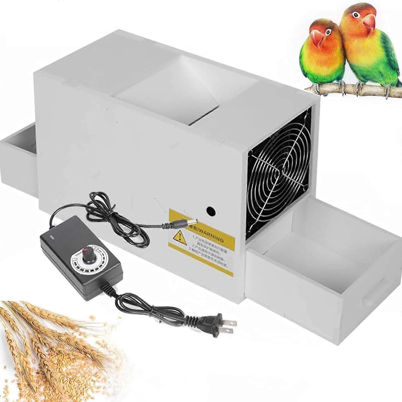 Bird Feed Blown Shell Splitter, DoubleDrawer Design, Power Fan, Stepless Speed Switch, For Millet and Grains