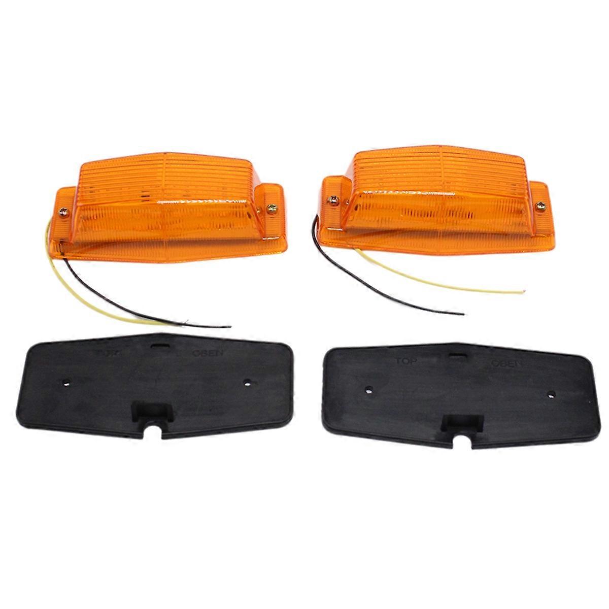 2pcs Orange Retro Front Grill Light LED Marker Lamp for Truck Lorry Front Double Burner Indicator L