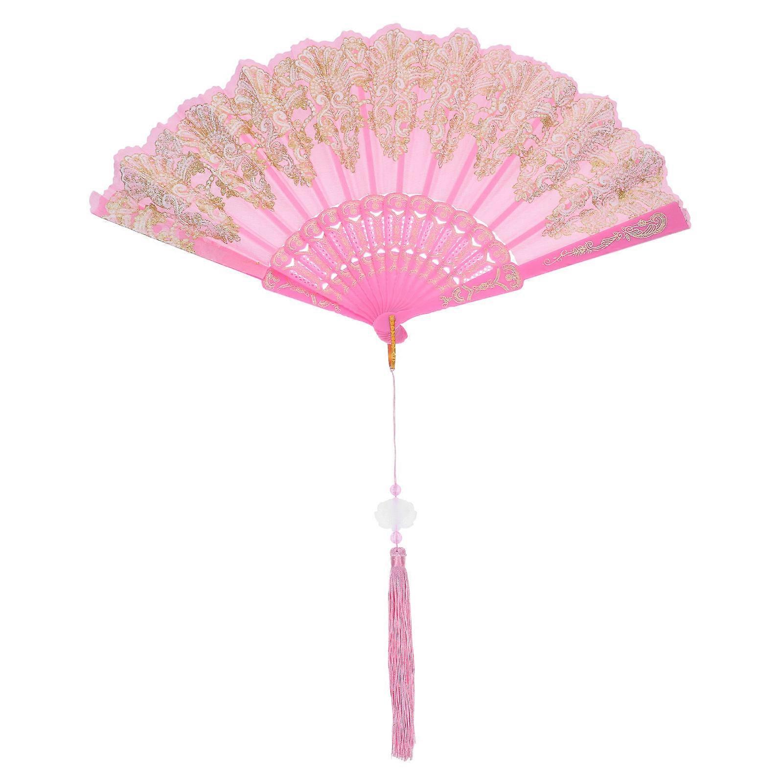 Elegant Folding Fan Hand Fan for Performance Use with Tassel