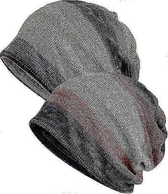 Womens Baggy Soft Slouchy Beanie Hat Stretch Infinity Scarf Head Wrap Cap2pcs-2 Colours