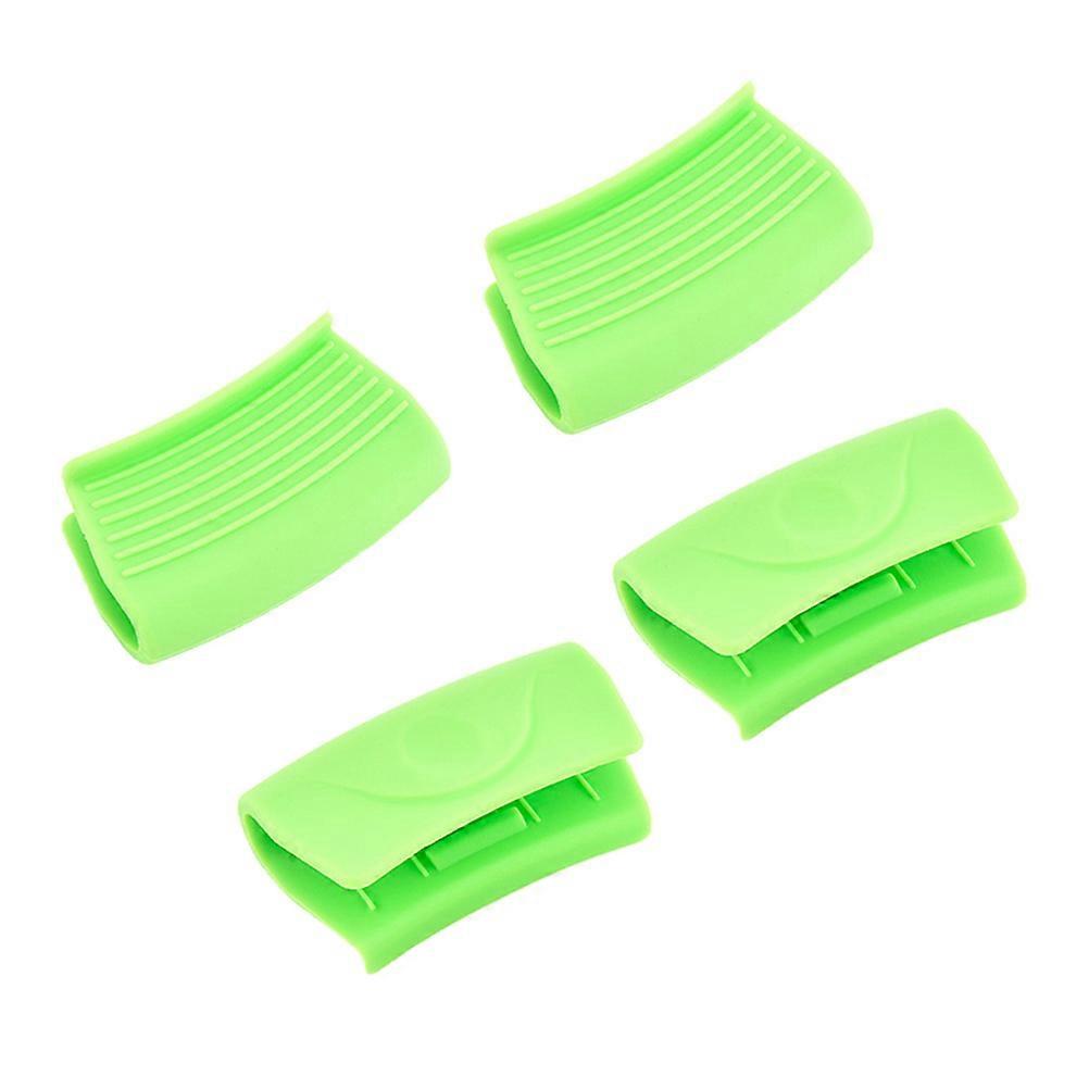Heat Resistant Pot Handle Covers Silicone Mitts for Kitchen Use 4Pcs