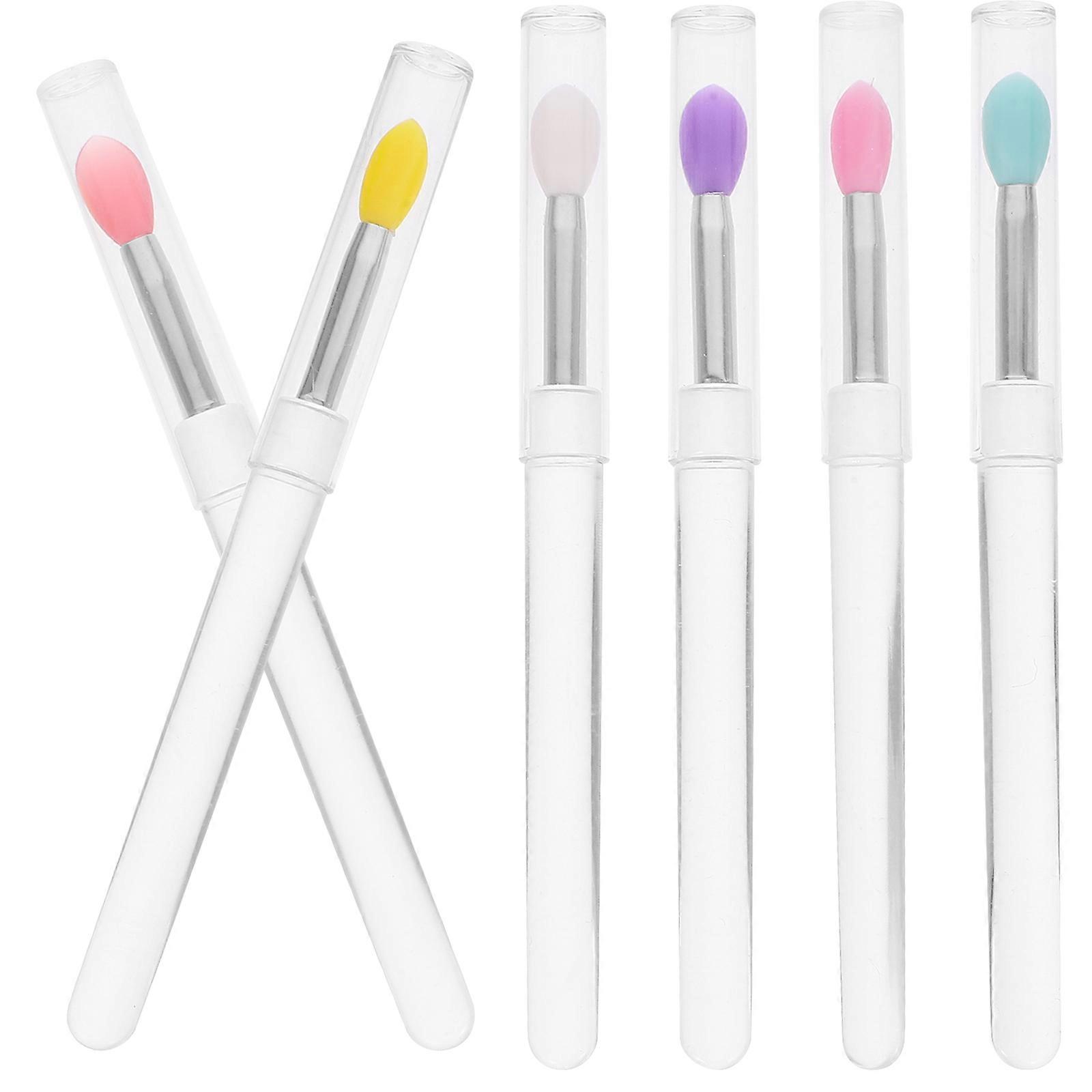 Lip Gloss Applicator Wand Multi-Purpose Silicone Lip Brush 6Pcs Kit