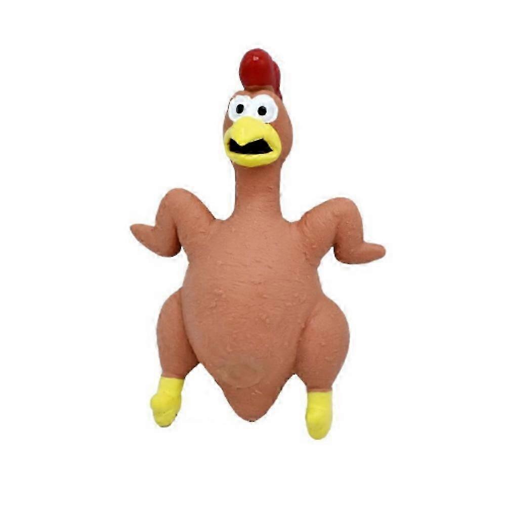 Squeaky dog toy for small medium large dogs - bite resistant rubber chew toy with chicken sound