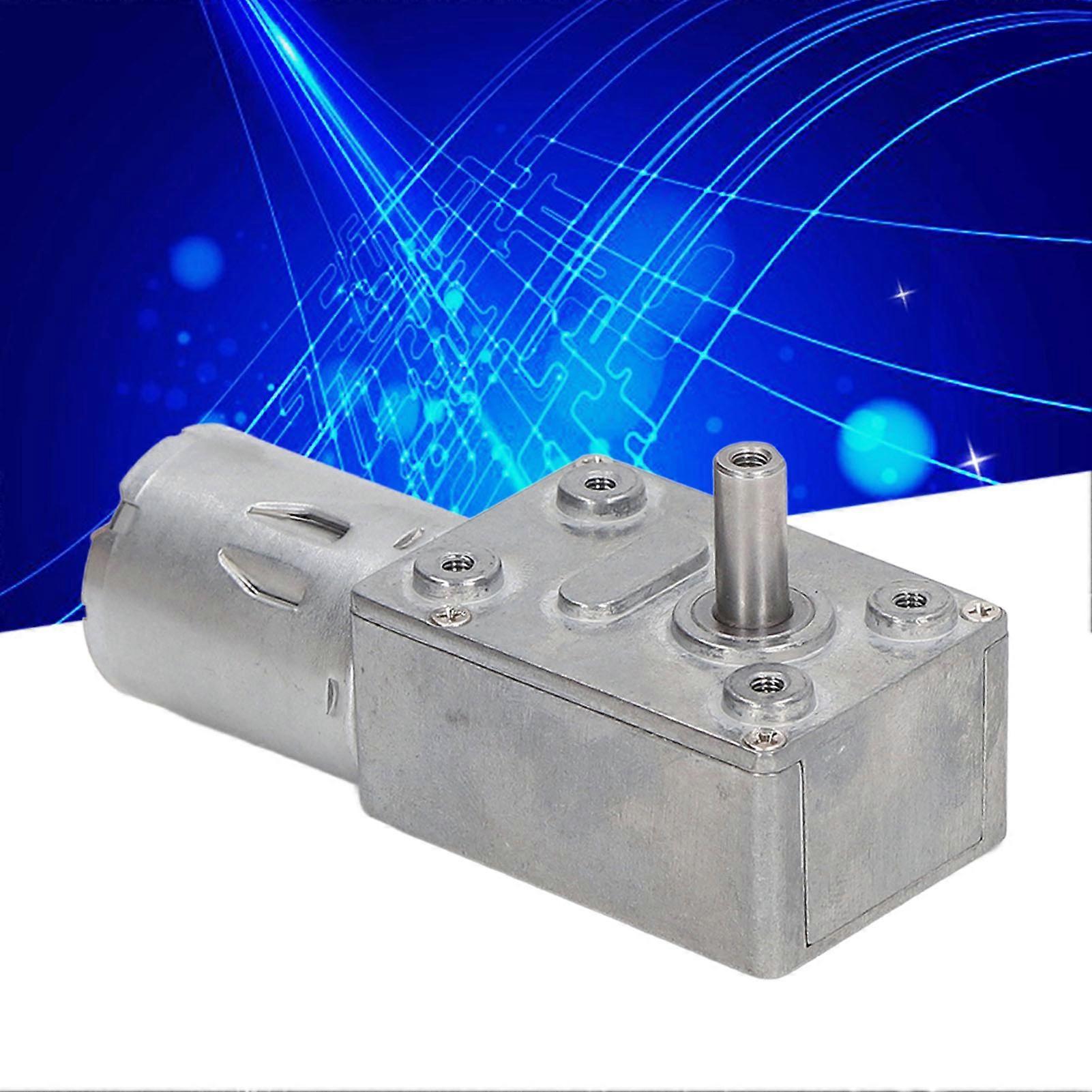 12VDC Worm Gear Motor Set 2W 1.2A Adjustable Speed 77x32x25mm