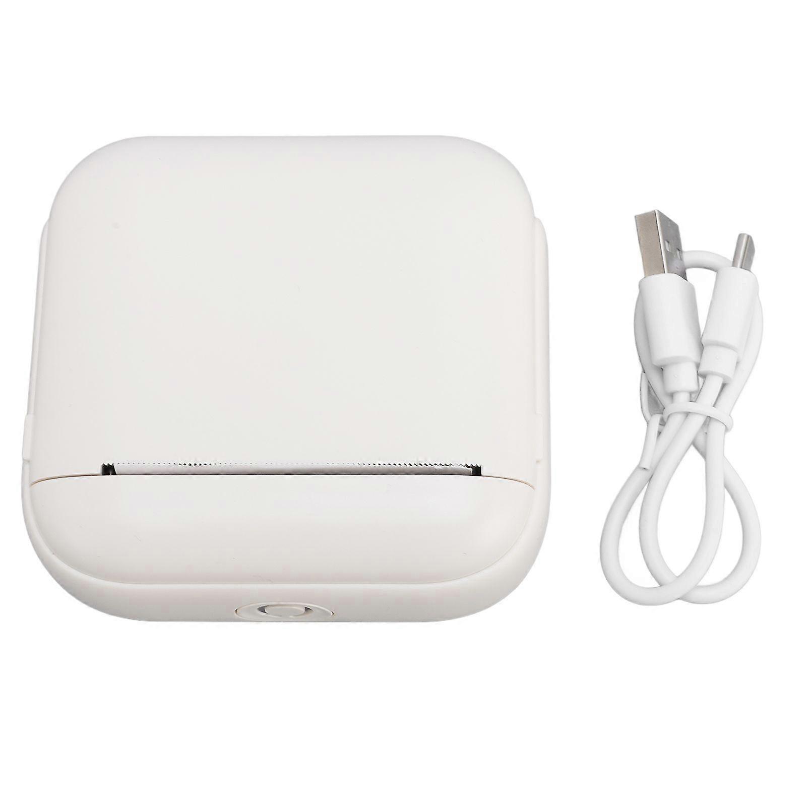 Small Thermal Printer BT 203dpi Portable Pocket Printer for Bill Photo Memo Wrong Question Printer White