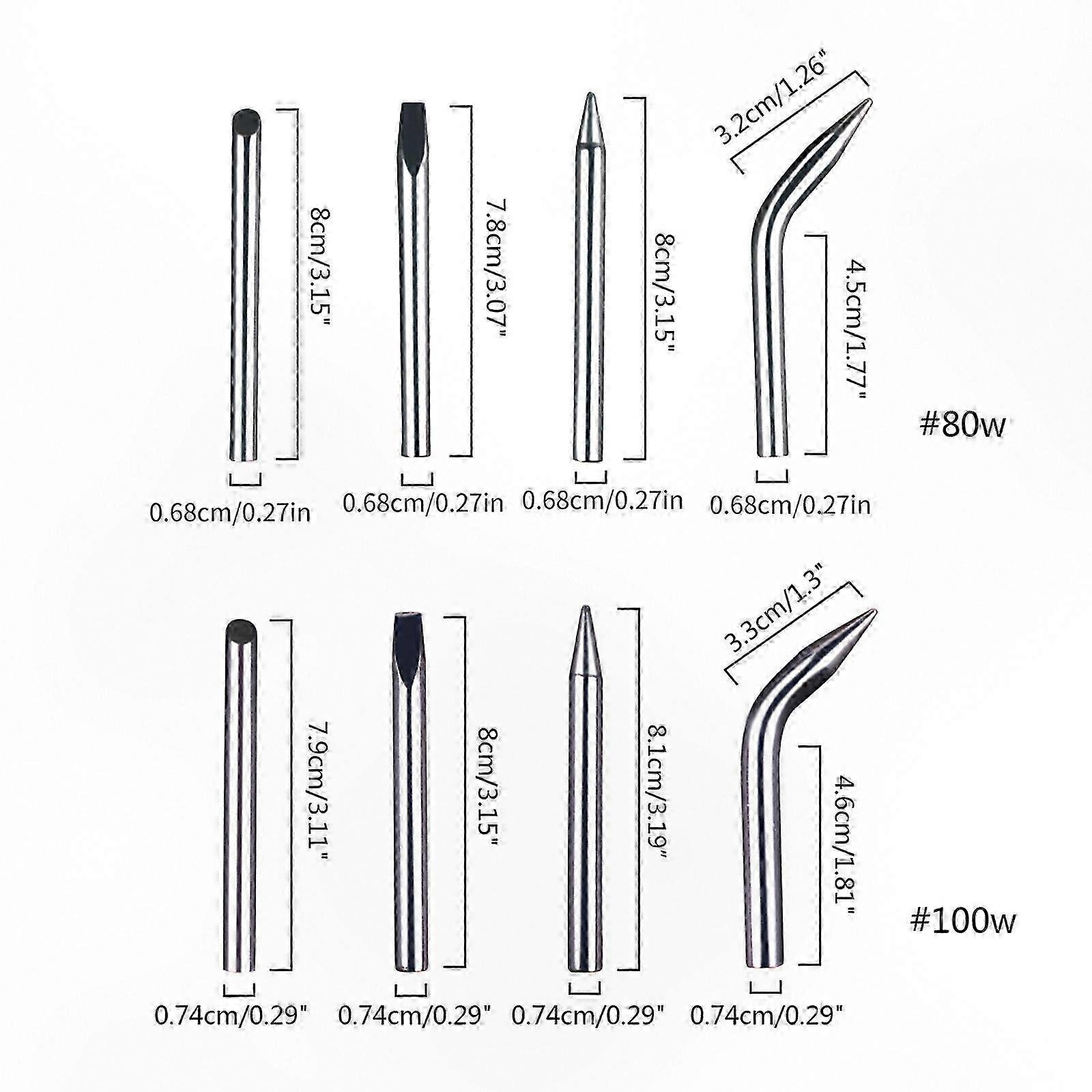 Replaceable Soldering Tips 4-Pack for Lead-Free Use - Compatible with Most Soldering Tools