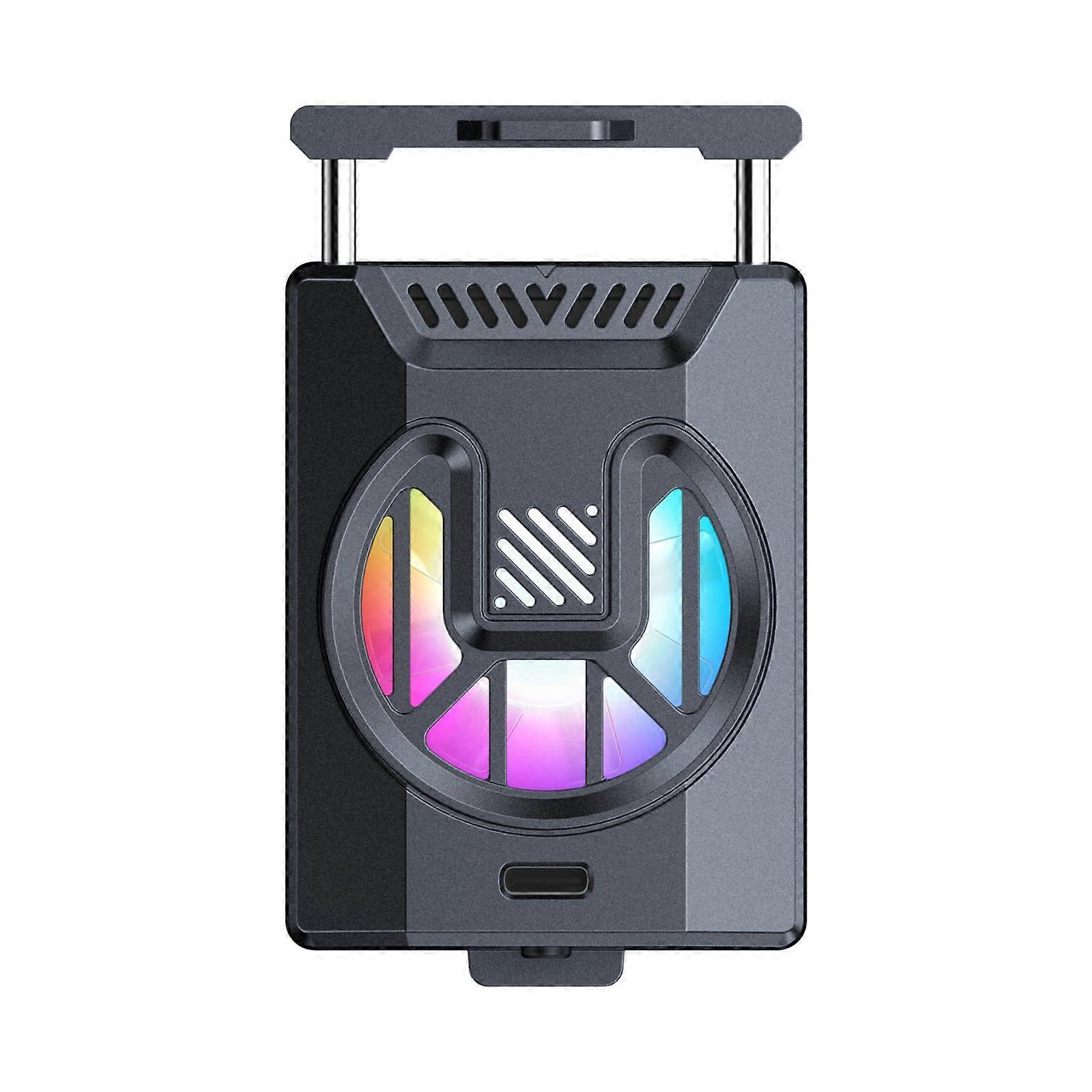 Camera Cooling Fan Spring Telescopic Mounting Adjustable Intelligent Cooling Fan With USB-C Port And LED Light