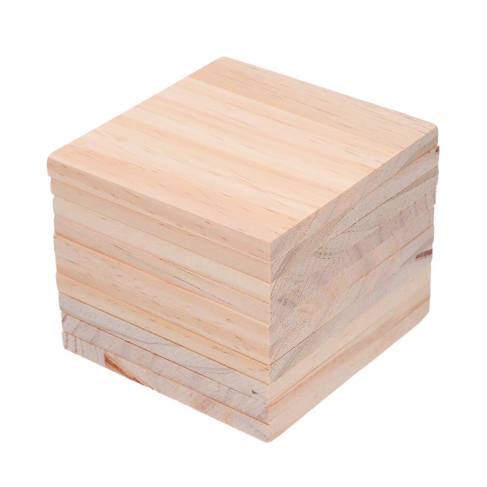 Square Wood Pieces for Carving 40Pcs Unfinished Wood Blocks for Crafting