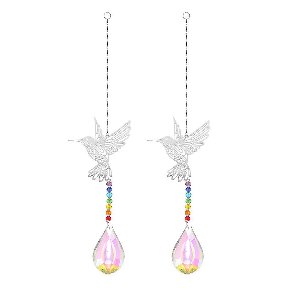 Hummingbird Hanging Crystals for Colorful Window Decor 6Pcs