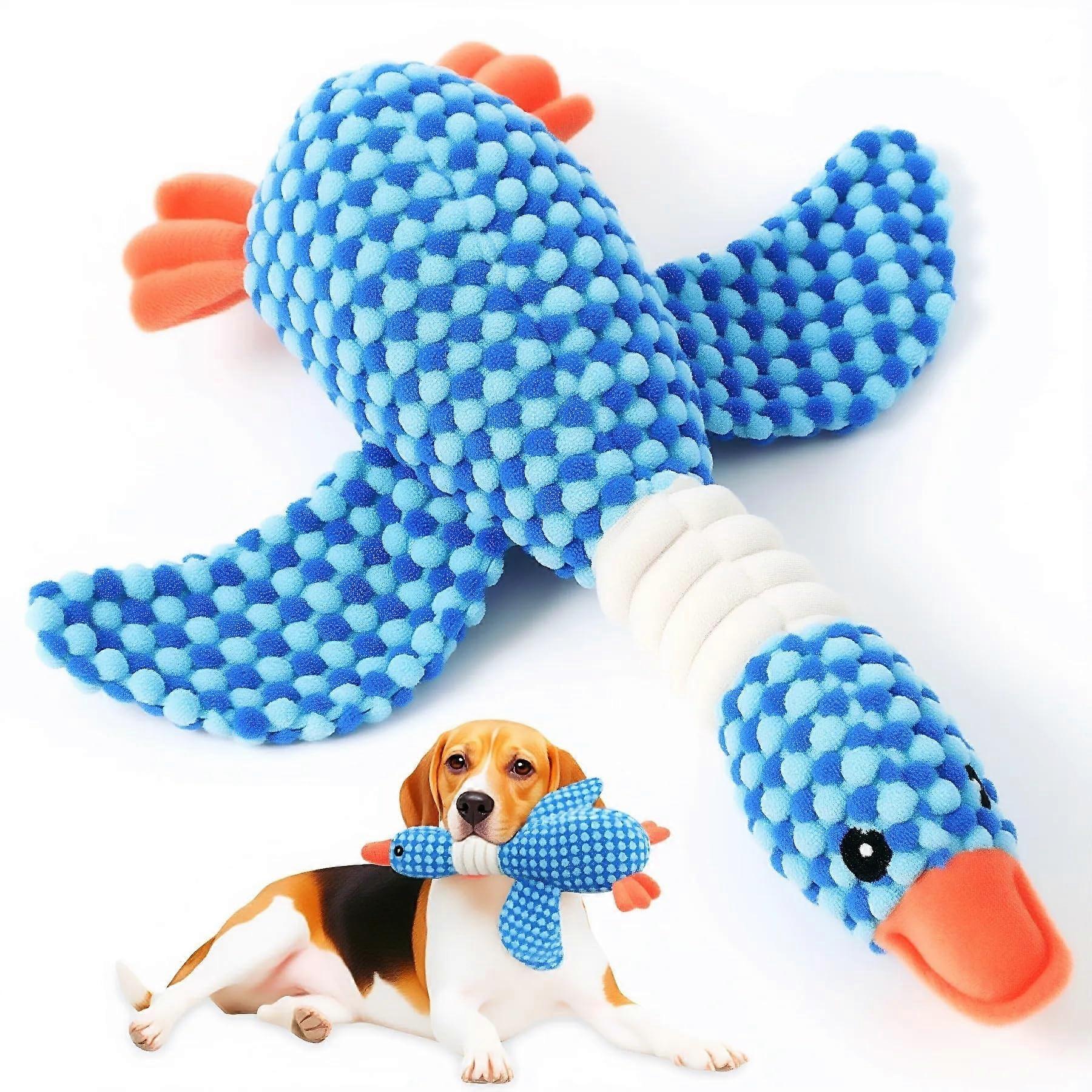 Duck Dog Toy Squeaky Chew Toy For Small, Medium And Large Dogs Blue Puzzle Toy For Puppies