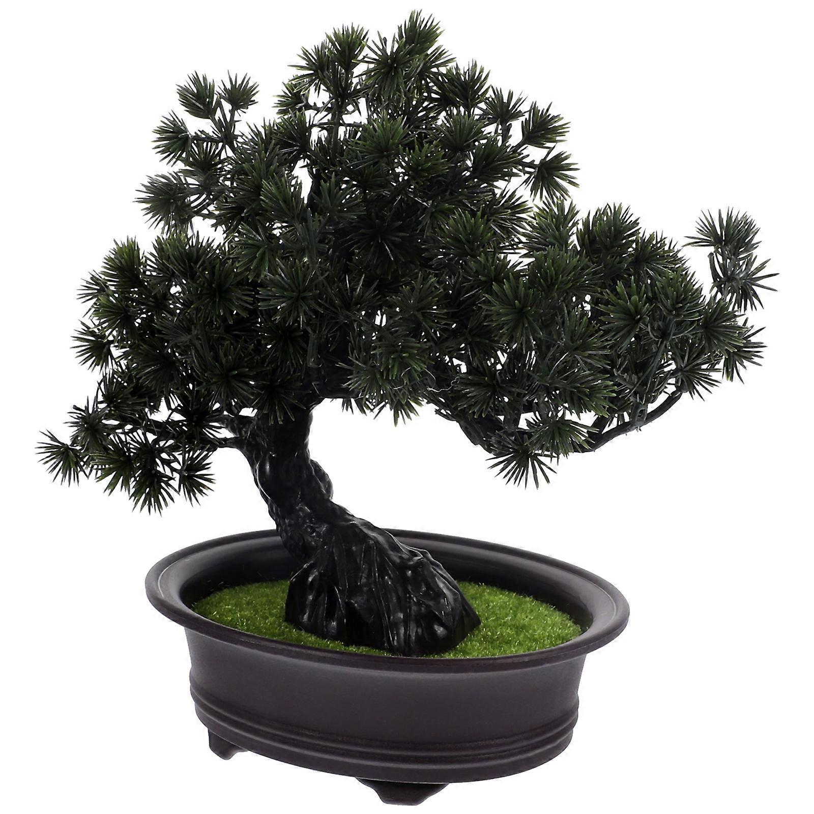 Fake Bonsai Tree Pine Pot Ornament for Desk Use 3Pcs Artificial Plants