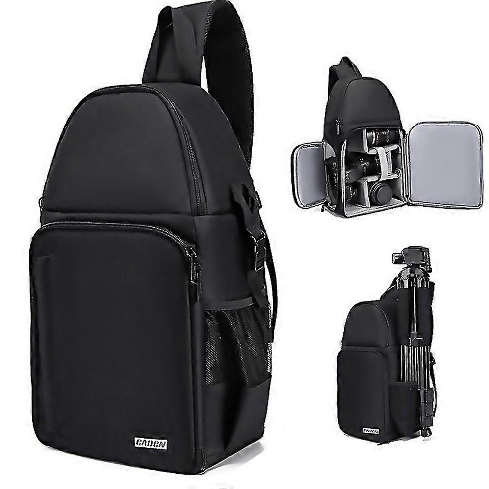 Sac à dos multifonction à bandoulière simple Caden D15, sac à dos de photographie à couverture ouverte pour loisirs en plein air
