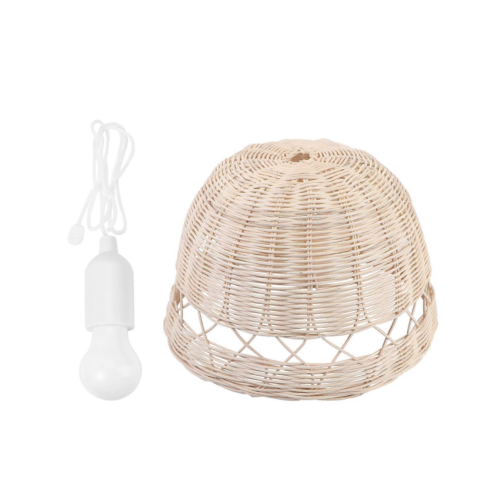 Rural Rattan Pendant Lampshade For Homeowners In Bedroom With Round Shaping 1Pcs