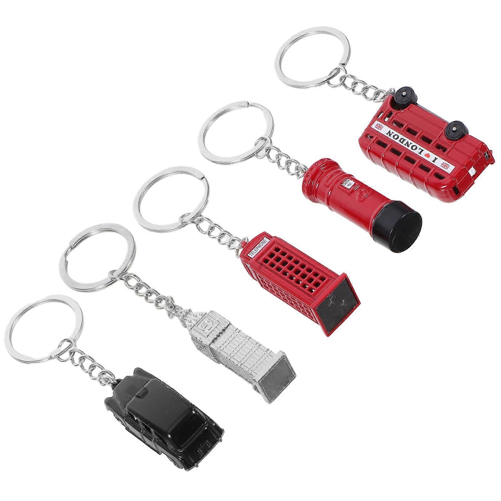 15 Pcs British Cultural Landmark Keychain Car Pendant Unique Design For Tourists Assorted Color 3D Model