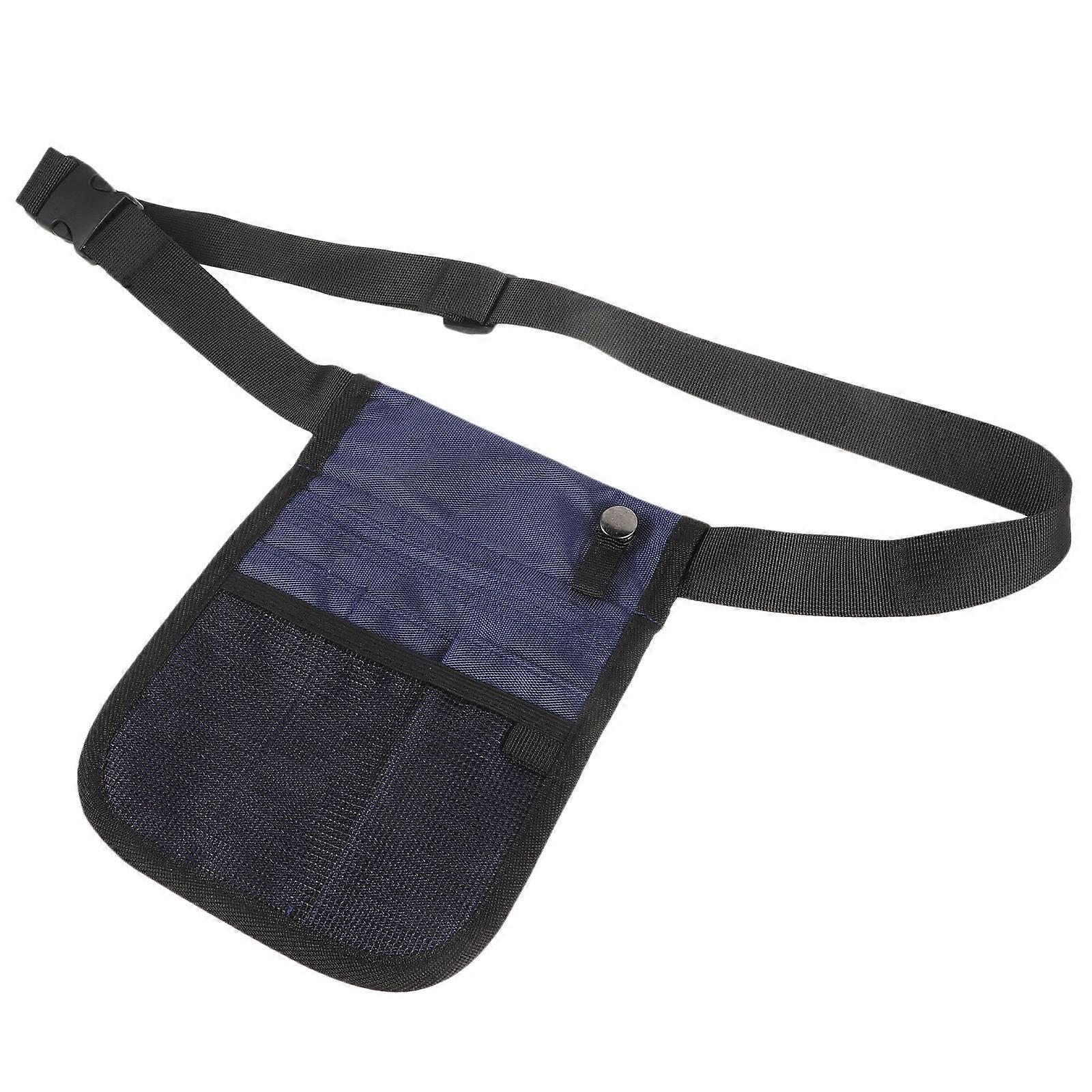 Utility Pouch Nurse Waist Bag for Tools Holding 5Pcs Dark Blue Multipocket Pack