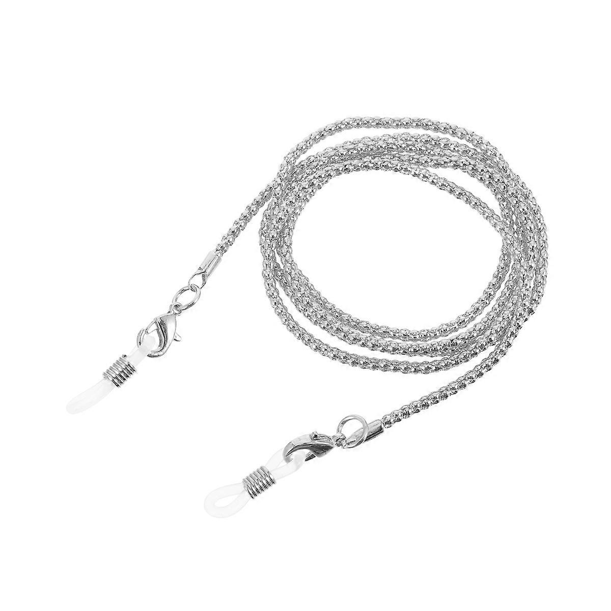 Mask Metal Chain for Durable Glasses Hanging Rope 2Sets Silver Finish