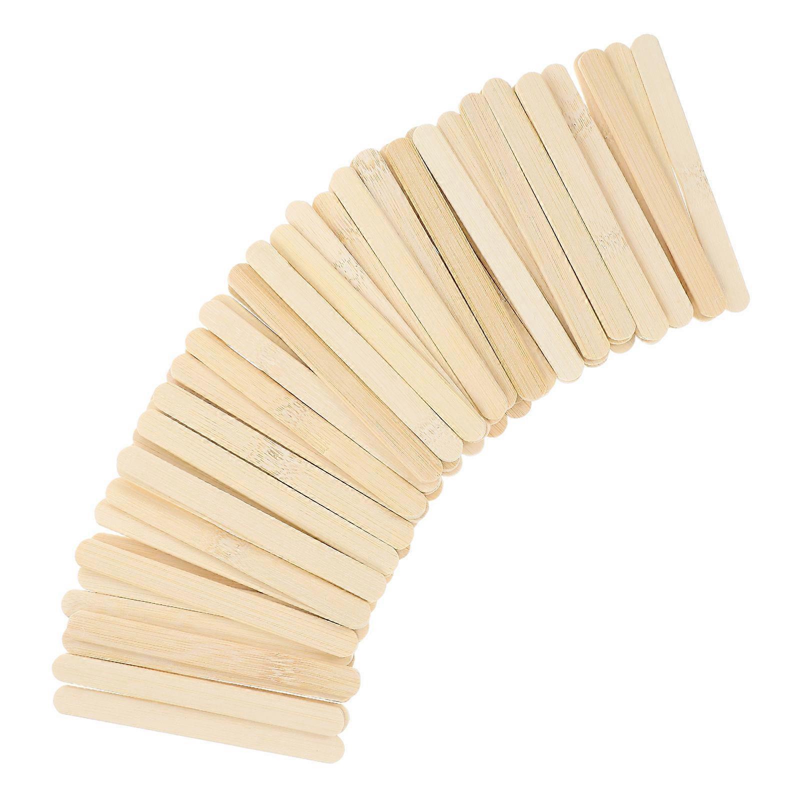 400 Pcs Candy Apples Flat Wooden Sticks For Party Appetizers DIY Projects Ice Cream Treats Beige Material