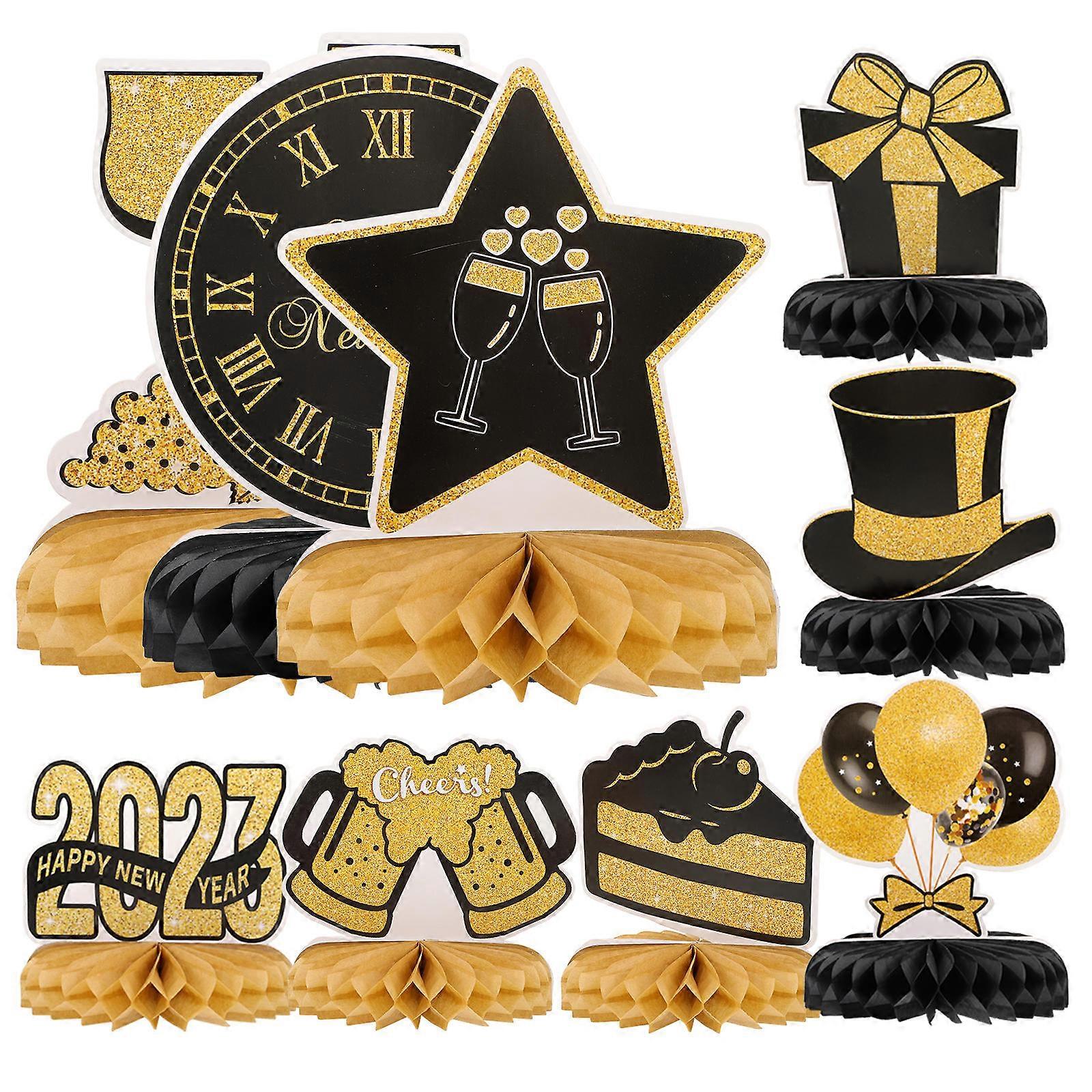 Honeycomb Party Decor for New Year Festival 9Pcs Paper Craft Set