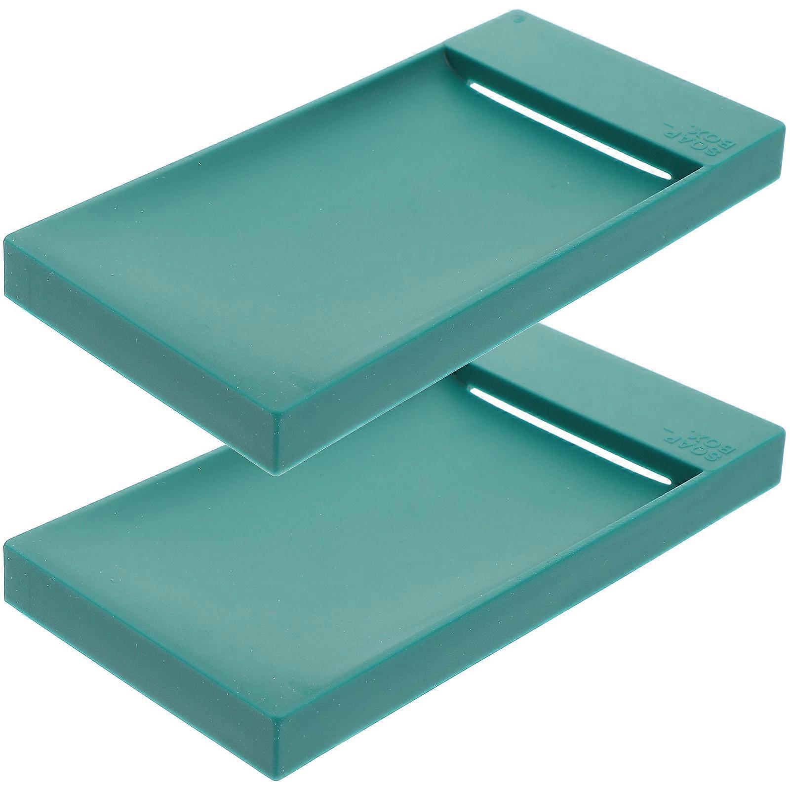 10Pcs Soap Holder Self Draining Soap Dish for Storage Green Countertop Use