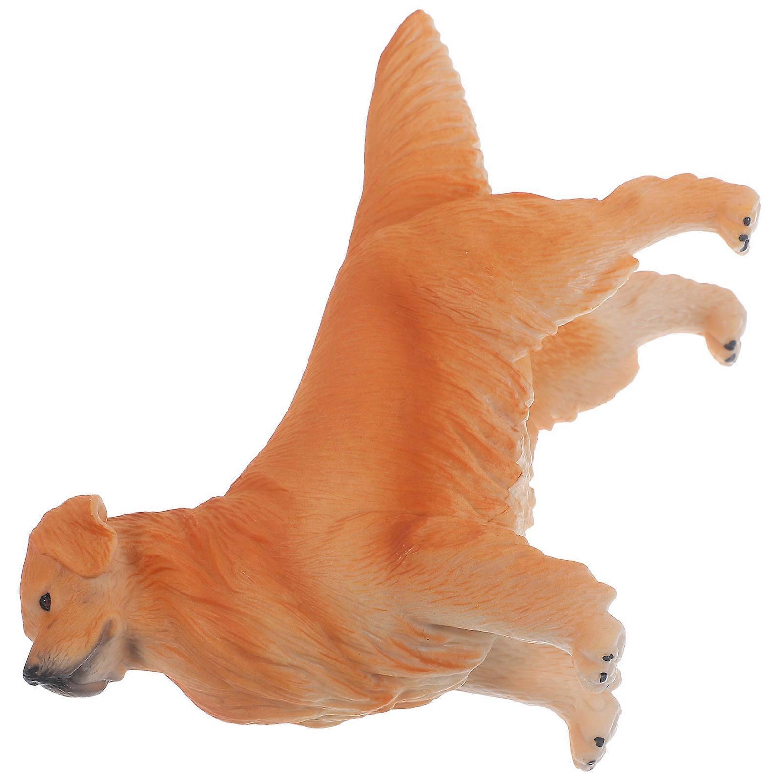 4Pcs Plastic Simulation Dog Model Puppy Figurine for Playing Brown Set