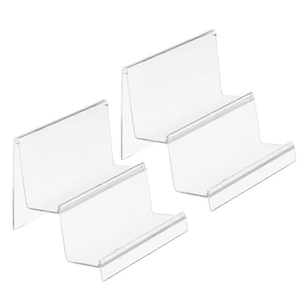 Clear Acrylic Purse Display Rack for Desktop with 4Pcs Two-Tier Holder