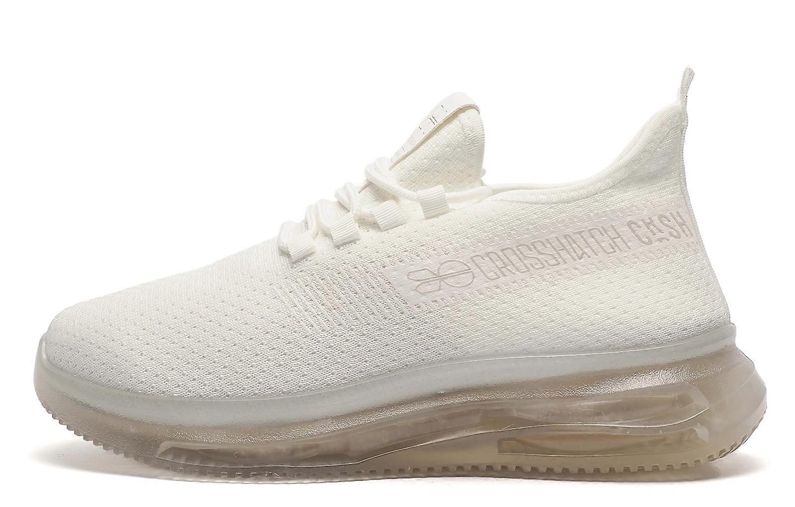 Crosshatch Matfen Flyknit Trainers White Mono