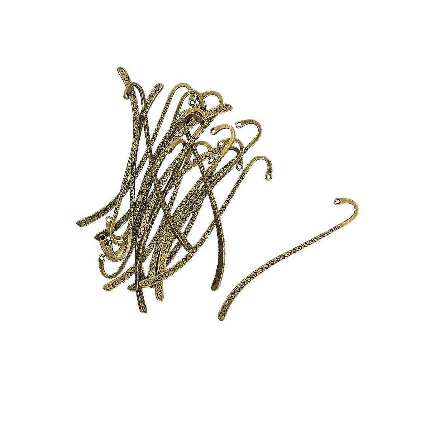 20 Pieces Bronze Beading Line Pattern Bookmarks With Hole For DIY Making
