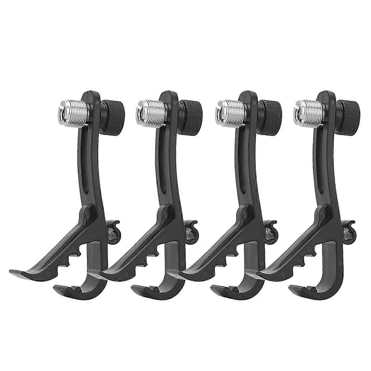 Shockproof Drum Mic Clip 4Pcs, for Mic Stand, Universal Micr Clamp
