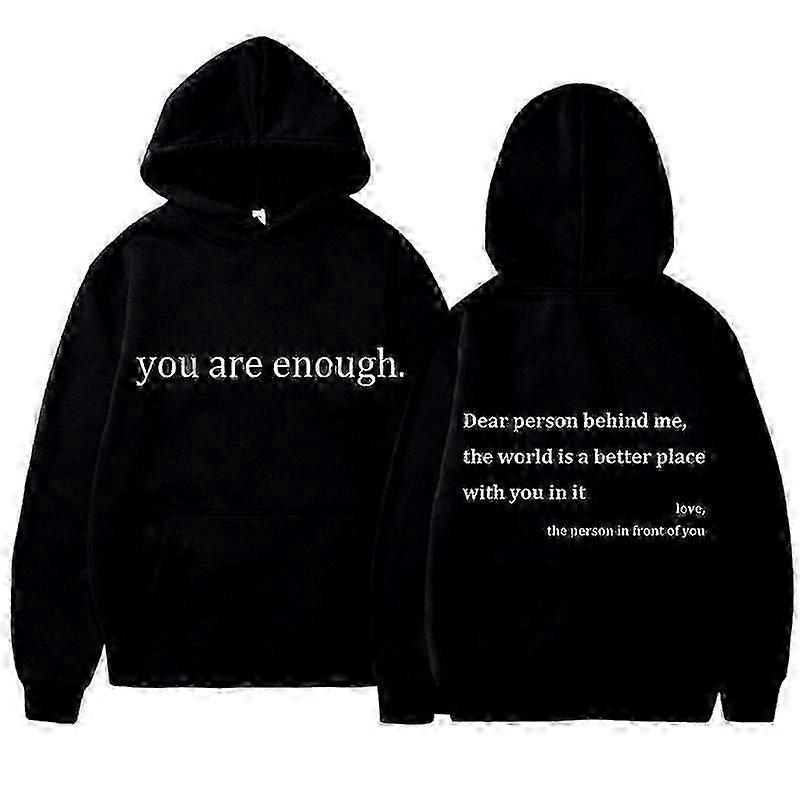 Moletom com capuz estampado You Are Enough, casual, outono, masculino e feminino, com capuz, tops